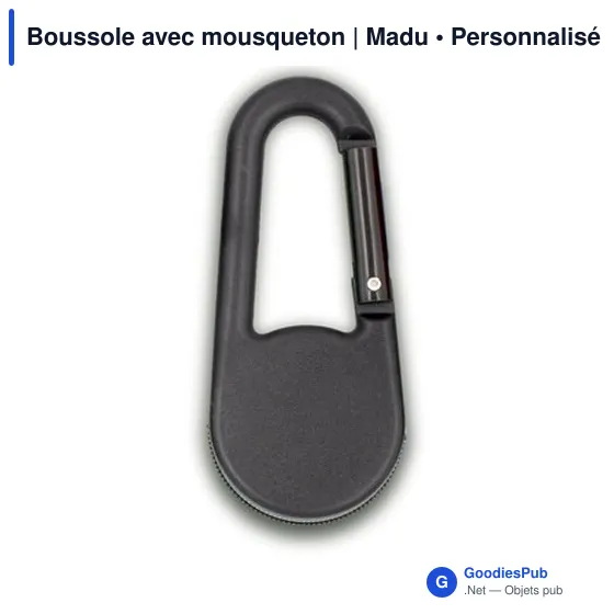 Boussole personnalisable avec mousqueton pour logo - Madu - Image 5