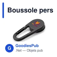 Boussole personnalisable avec mousqueton pour logo - Madu - Miniature 6