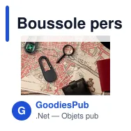 Boussole personnalisable avec mousqueton pour logo - Madu - Miniature 7