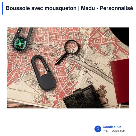 Boussole personnalisable avec mousqueton pour logo - Madu - Image 7