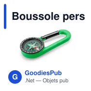Boussole personnalisable avec mousqueton pour logo - Madu - Miniature 8