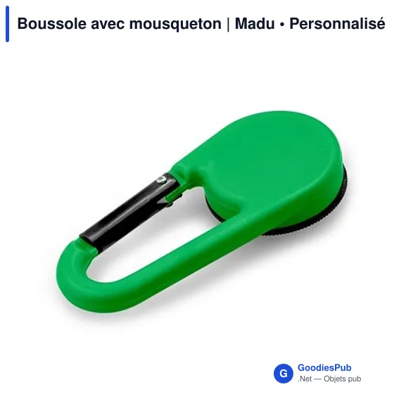 Boussole personnalisable avec mousqueton pour logo - Madu - Image 10