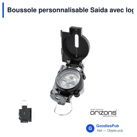 Boussole personnalisable Saida avec logo pour activités outdoor