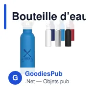 Bouteille d’eau personnalisable en inox et bambou 750 ml avec logo - Ashton - Miniature 1