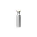 Variante Argent - Bouteille d’eau personnalisable en inox et bambou 750 ml avec logo - Ashton