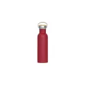 Variante Rouge foncé - Bouteille d’eau personnalisable en inox et bambou 750 ml avec logo - Ashton
