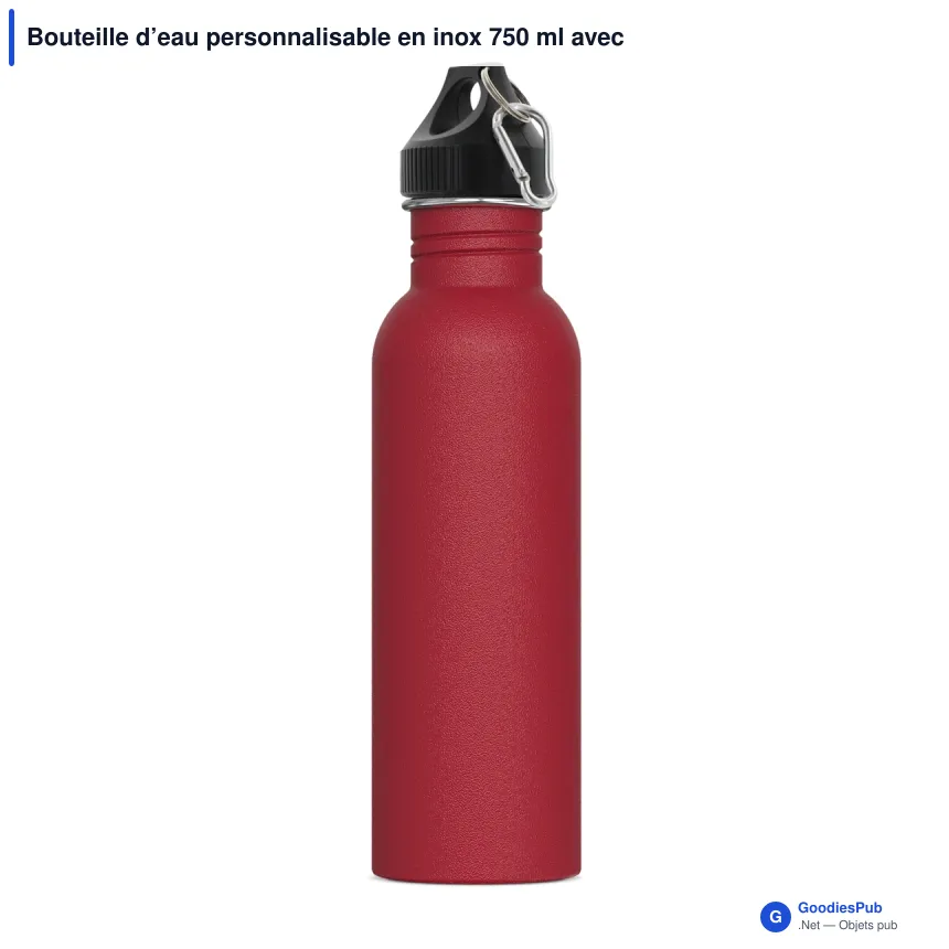 Bouteille d’eau personnalisable en inox 750 ml avec logo - Lennox - Image 2