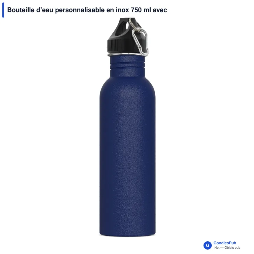 Bouteille d’eau personnalisable en inox 750 ml avec logo - Lennox - Image 3