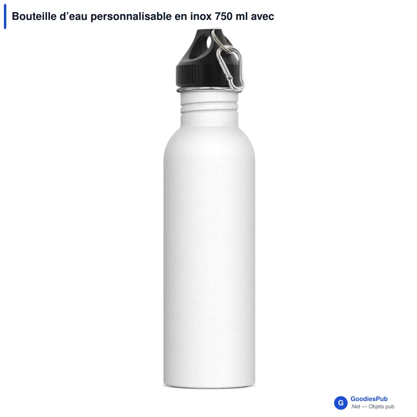 Bouteille d’eau personnalisable en inox 750 ml avec logo - Lennox - Image 4