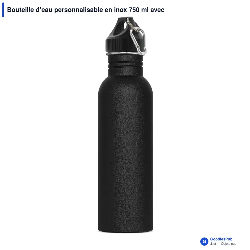 Bouteille d’eau personnalisable en inox 750 ml avec logo - Lennox - Image 5