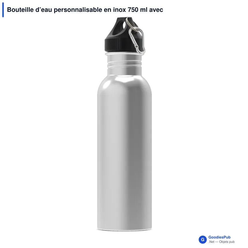 Bouteille d’eau personnalisable en inox 750 ml avec logo - Lennox - Image 6