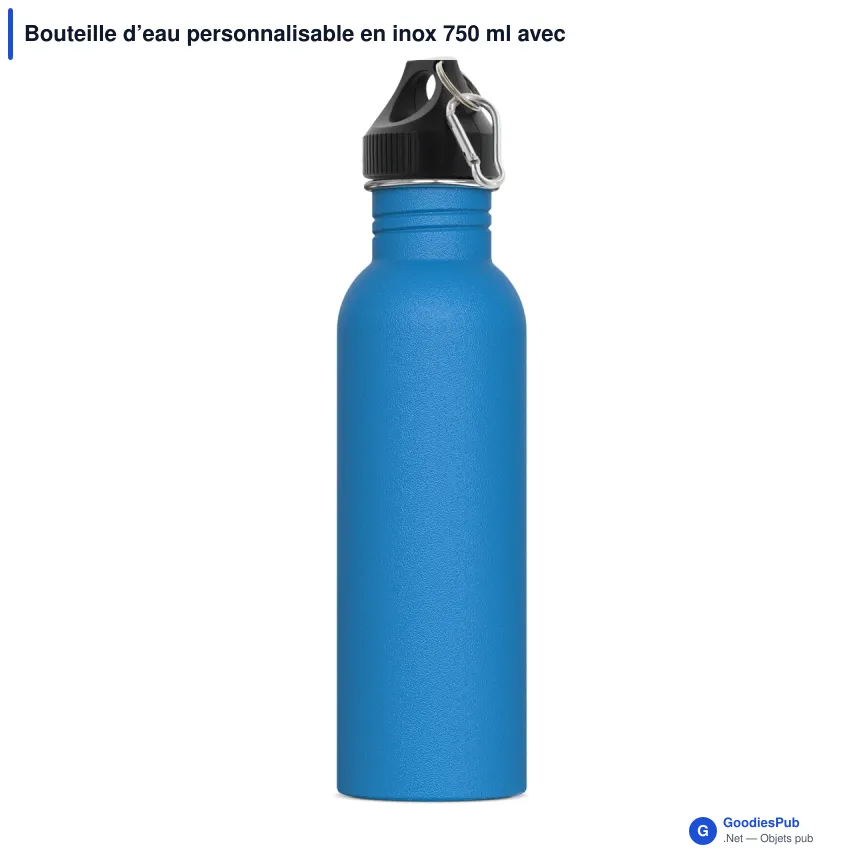 Bouteille d’eau personnalisable en inox 750 ml avec logo - Lennox - Image 7