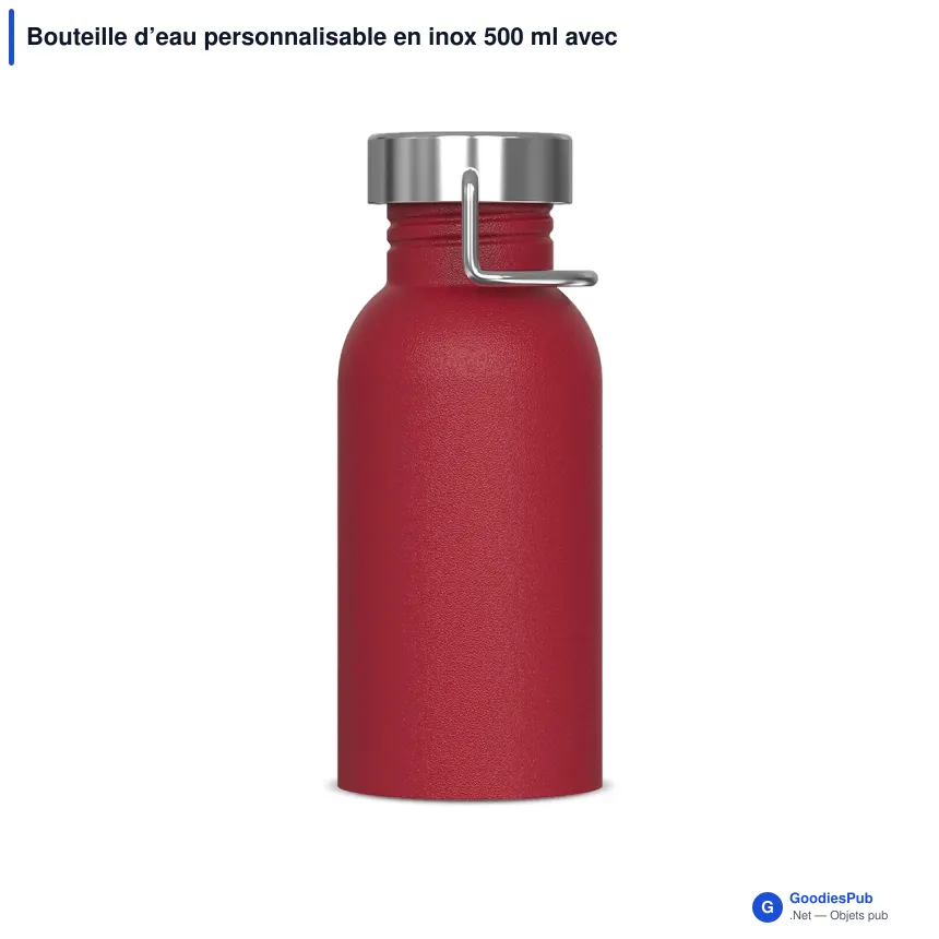 Bouteille d’eau personnalisable en inox 500 ml avec logo - Skyler - Image 3
