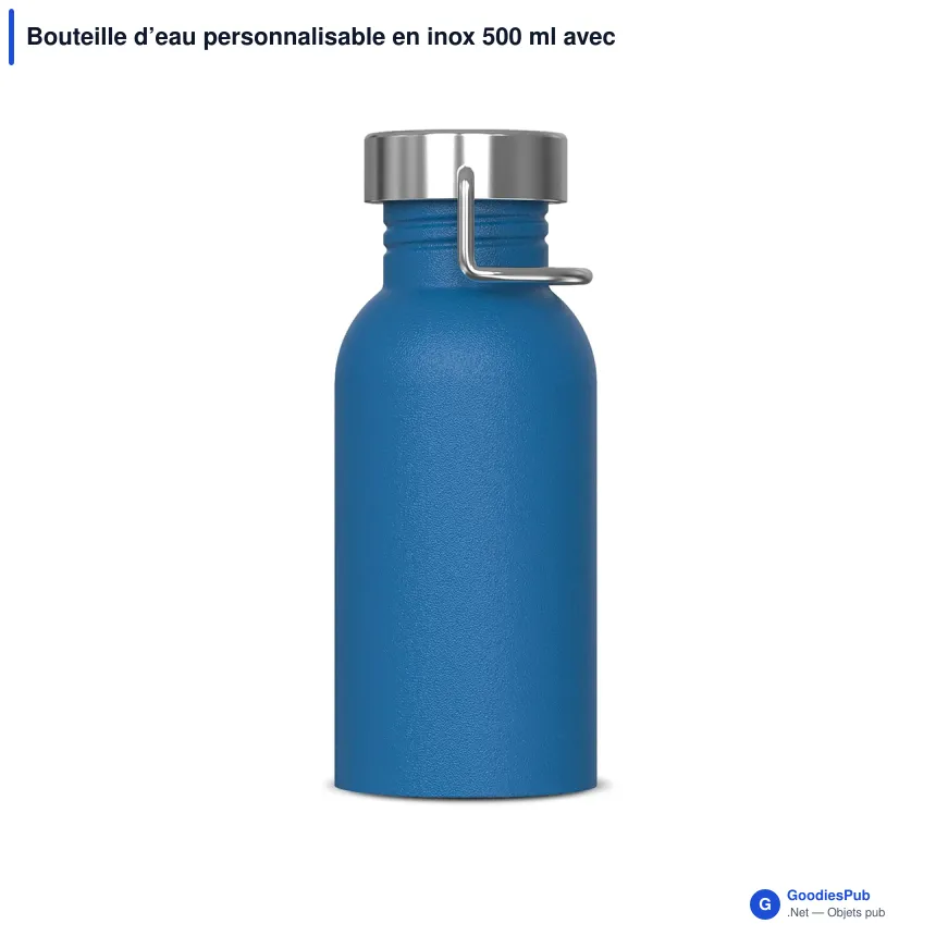 Bouteille d’eau personnalisable en inox 500 ml avec logo - Skyler - Image 4