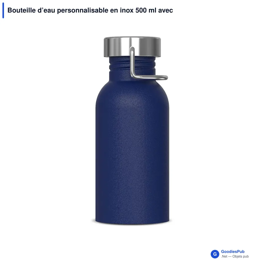 Bouteille d’eau personnalisable en inox 500 ml avec logo - Skyler - Image 5