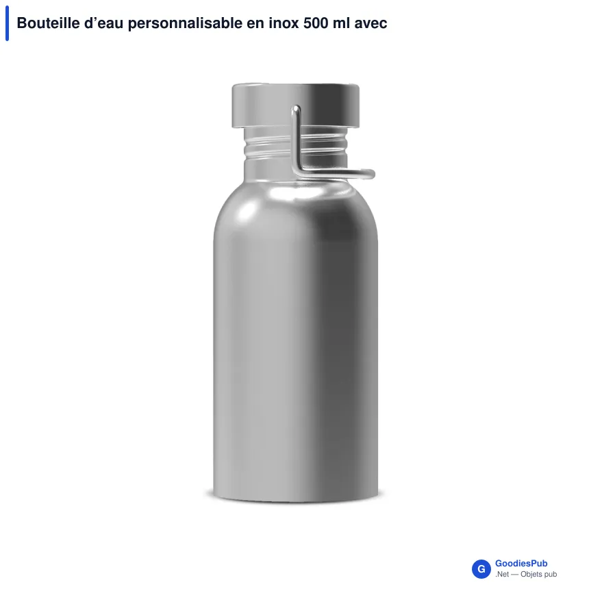 Bouteille d’eau personnalisable en inox 500 ml avec logo - Skyler - Image 6