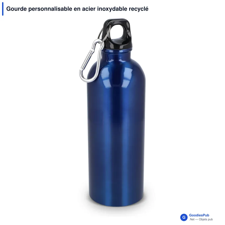 Gourde personnalisable en acier inoxydable recyclé 500 ml avec logo - Simple paroi - Image 6