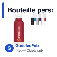 Bouteille personnalisable en inox et bambou 500 ml avec logo - Ashton - Miniature 1