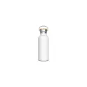 Variante Blanc - Bouteille personnalisable en inox et bambou 500 ml avec logo - Ashton