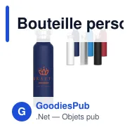 Bouteille personnalisable en inox et bambou 650 ml avec logo - Ashton - Miniature 1