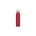 Variante Rouge foncé - Bouteille personnalisable en inox et bambou 650 ml avec logo - Ashton