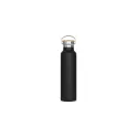 Variante Noir - Bouteille personnalisable en inox et bambou 650 ml avec logo - Ashton