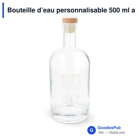 Bouteille d’eau personnalisable 500 ml avec logo - Verre et bouleau