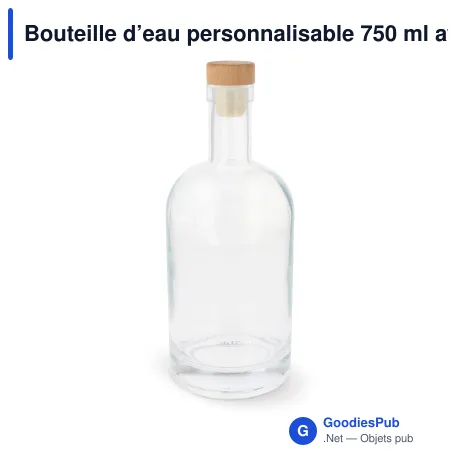 Bouteille d’eau personnalisable 750 ml avec logo - Verre et bouleau