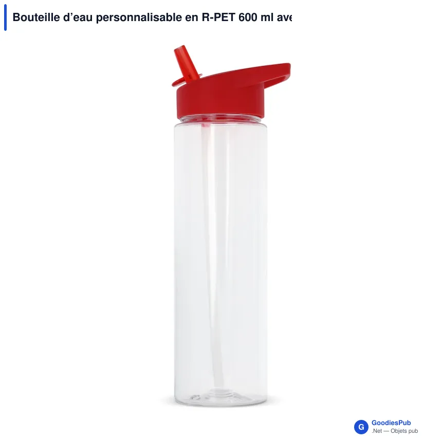Bouteille d’eau personnalisable en R-PET 600 ml avec logo - Avery - Image 2