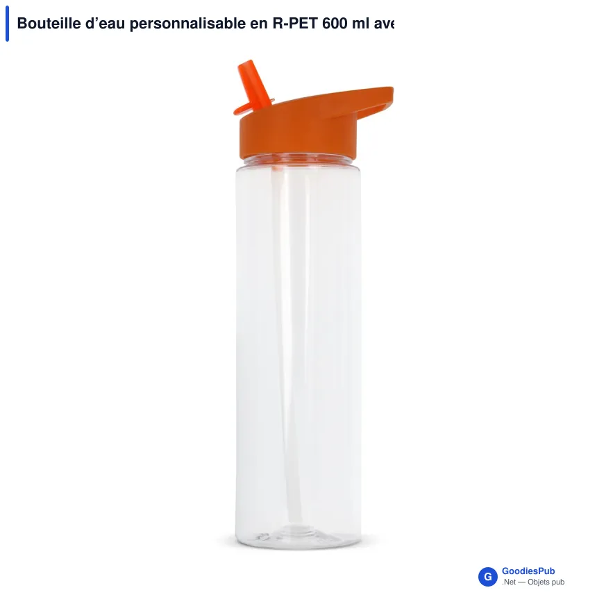 Bouteille d’eau personnalisable en R-PET 600 ml avec logo - Avery - Image 3