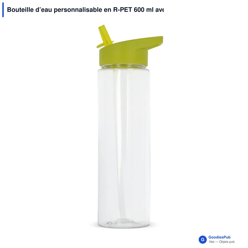 Bouteille d’eau personnalisable en R-PET 600 ml avec logo - Avery - Image 4