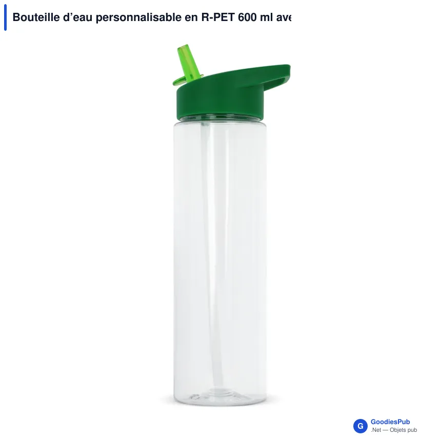 Bouteille d’eau personnalisable en R-PET 600 ml avec logo - Avery - Image 5
