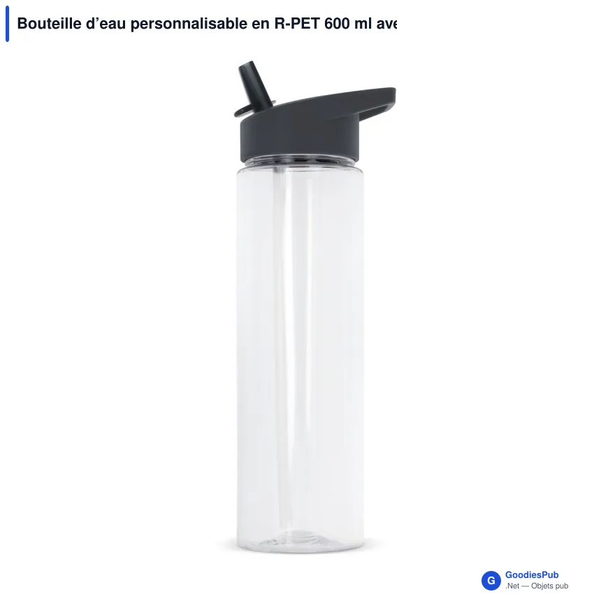 Bouteille d’eau personnalisable en R-PET 600 ml avec logo - Avery - Image 6