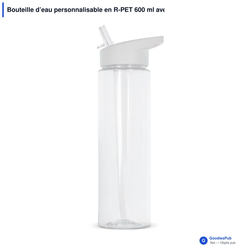 Bouteille d’eau personnalisable en R-PET 600 ml avec logo - Avery - Image 7