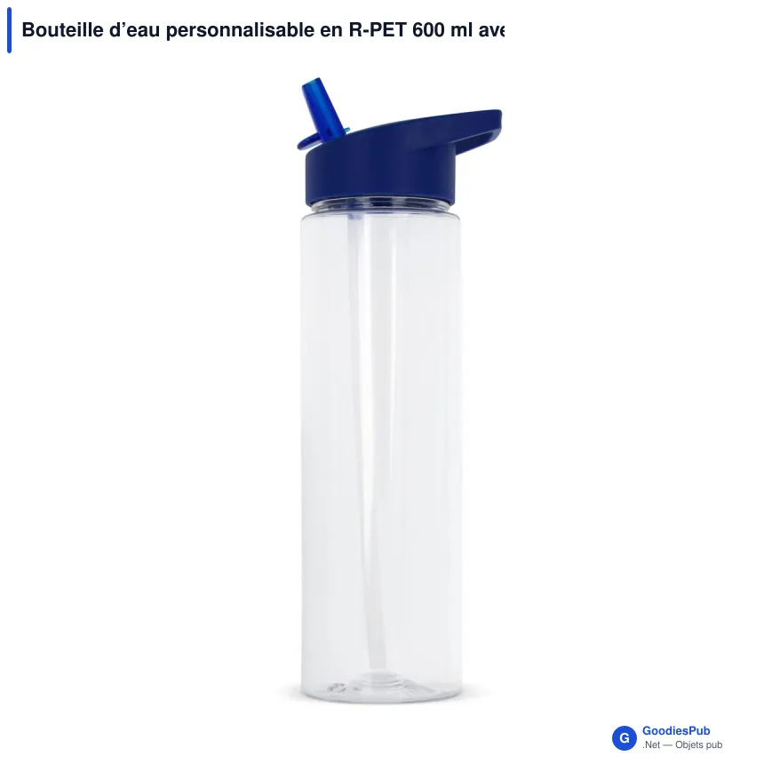 Bouteille d’eau personnalisable en R-PET 600 ml avec logo - Avery - Image 8