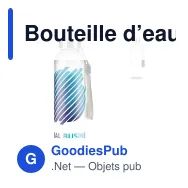 Bouteille d’eau personnalisable 500 ml avec logo - Verre transparent - Miniature 1