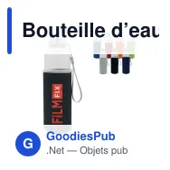 Bouteille d’eau personnalisable en verre 500 ml avec logo - Avec fourreau - Miniature 1