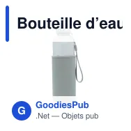 Bouteille d’eau personnalisable en verre 500 ml avec logo - Avec fourreau - Miniature 5