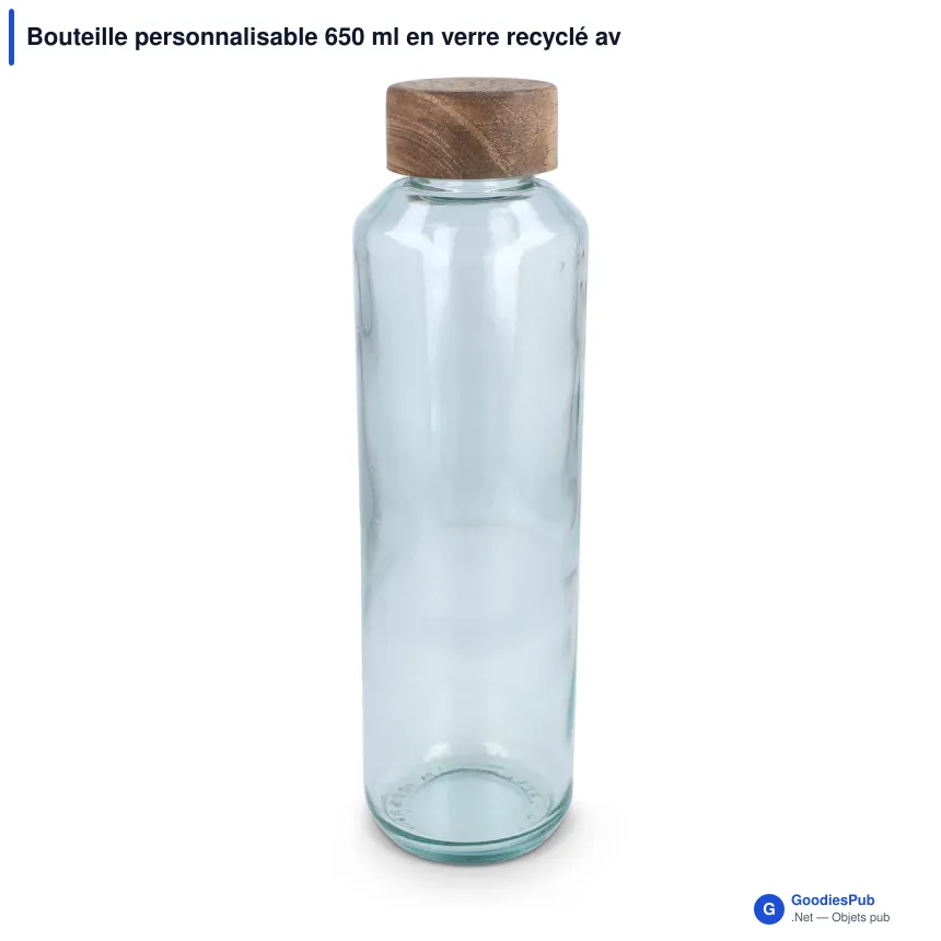 Bouteille personnalisable 650 ml en verre recyclé avec logo - InSideOut ReuuZ - Image 3