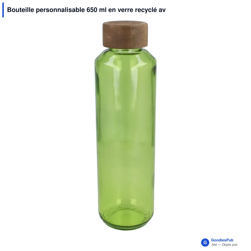 Bouteille personnalisable 650 ml en verre recyclé avec logo - InSideOut ReuuZ - Image 4