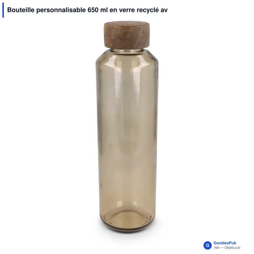 Bouteille personnalisable 650 ml en verre recyclé avec logo - InSideOut ReuuZ - Image 5