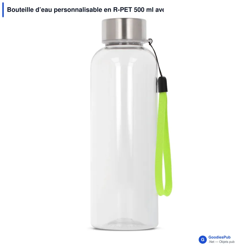 Bouteille d’eau personnalisable en R-PET 500 ml avec logo - Jude - Image 2