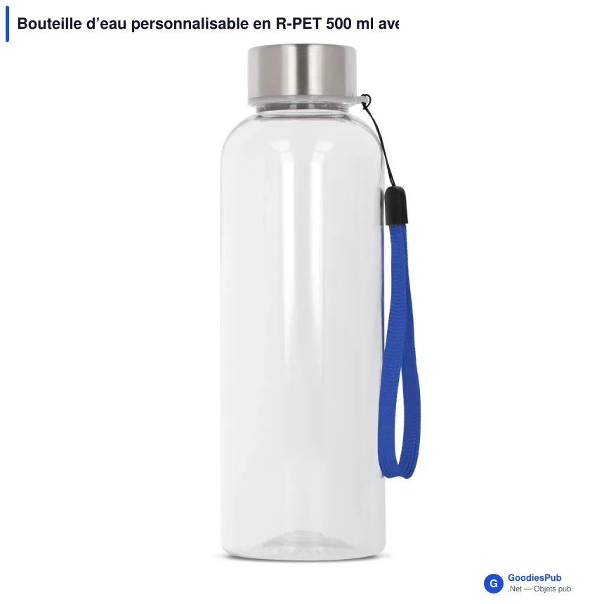 Bouteille d’eau personnalisable en R-PET 500 ml avec logo - Jude - Image 3