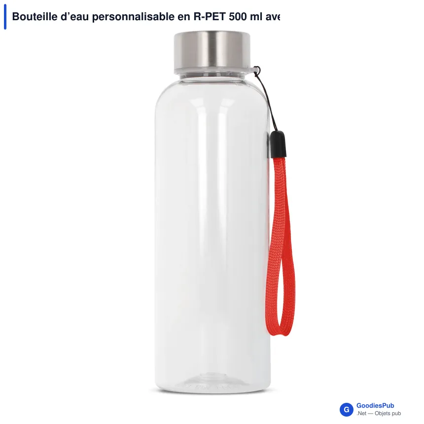 Bouteille d’eau personnalisable en R-PET 500 ml avec logo - Jude - Image 4