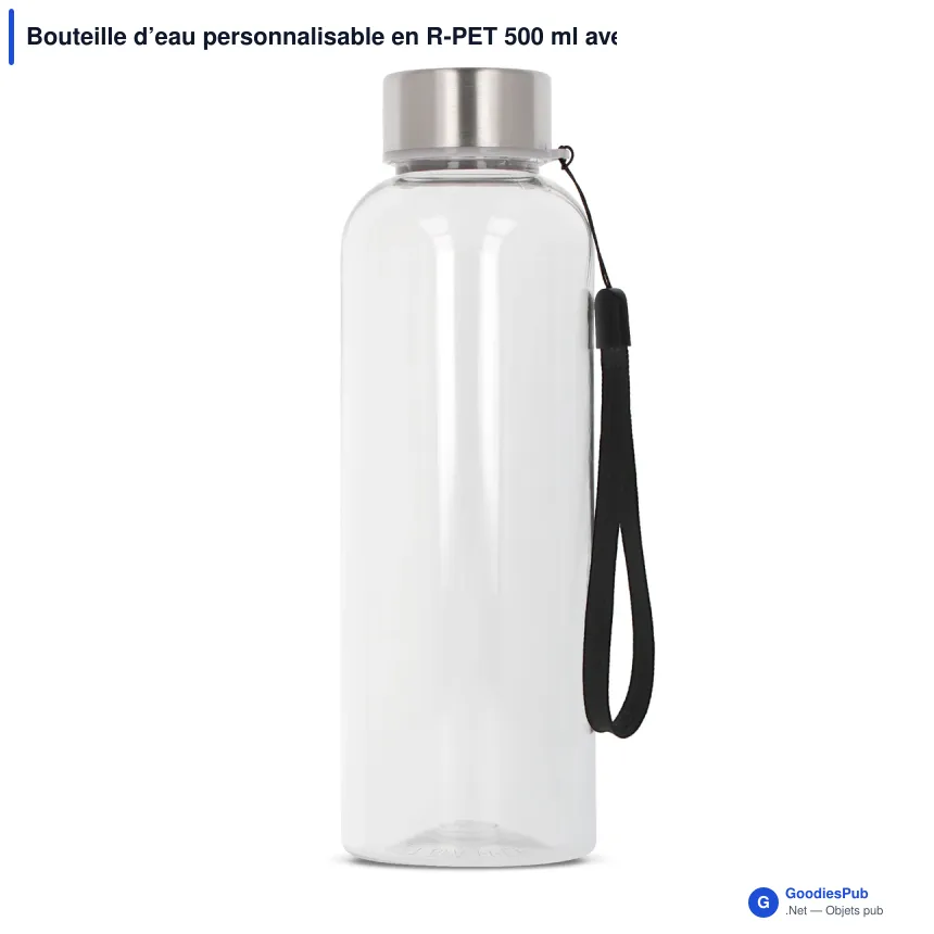 Bouteille d’eau personnalisable en R-PET 500 ml avec logo - Jude - Image 5