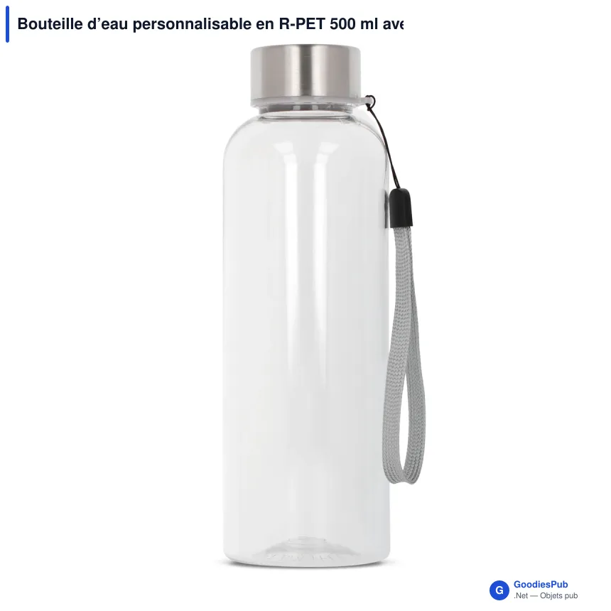 Bouteille d’eau personnalisable en R-PET 500 ml avec logo - Jude - Image 6