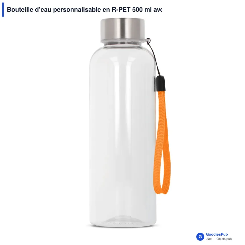 Bouteille d’eau personnalisable en R-PET 500 ml avec logo - Jude - Image 7