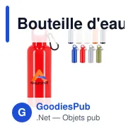 Bouteille d'eau personnalisable 500 ml en R-PET coloré avec logo - Nina - Miniature 1