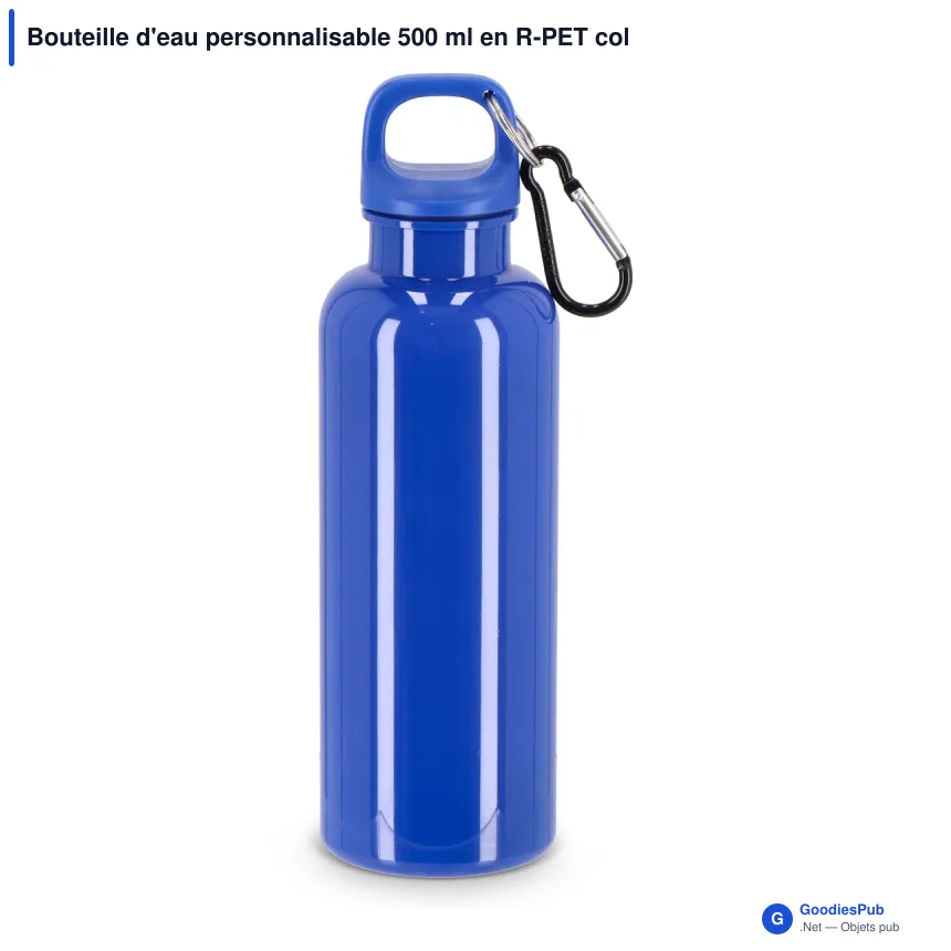 Bouteille d'eau personnalisable 500 ml en R-PET coloré avec logo - Nina - Image 3