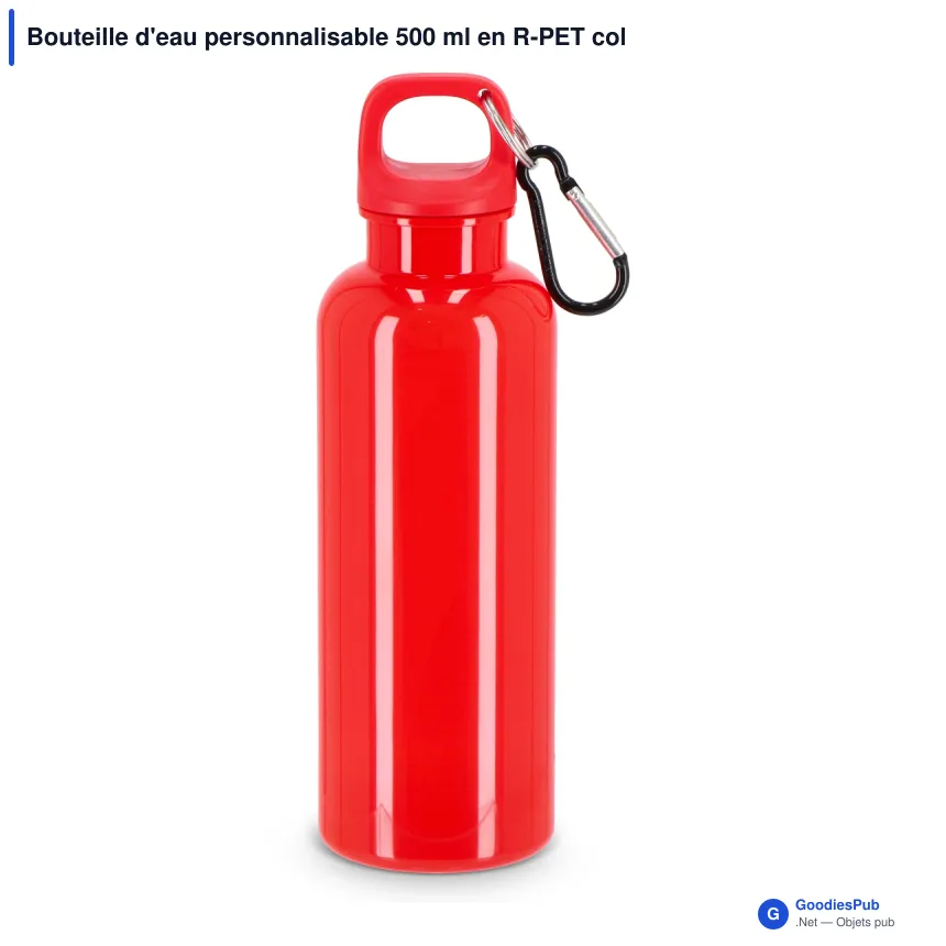 Bouteille d'eau personnalisable 500 ml en R-PET coloré avec logo - Nina - Image 7